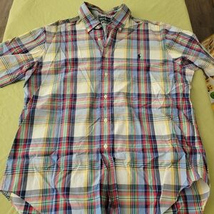 Polo Ralph Lauren Classic Fit S Men's L Plaid Short Sleeve Button Down Shirt
